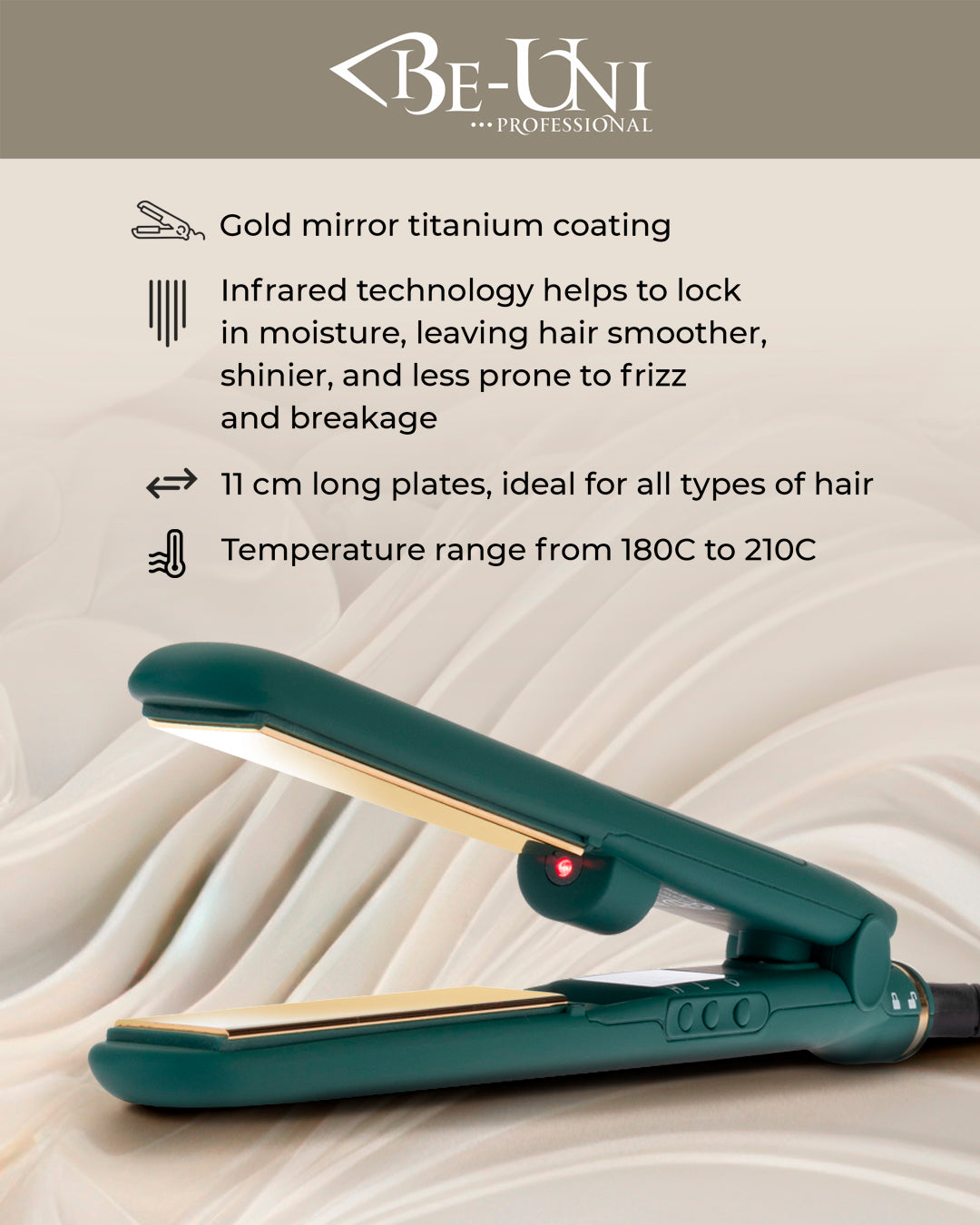Gold Titanium Pro Hair Straightener | BE125