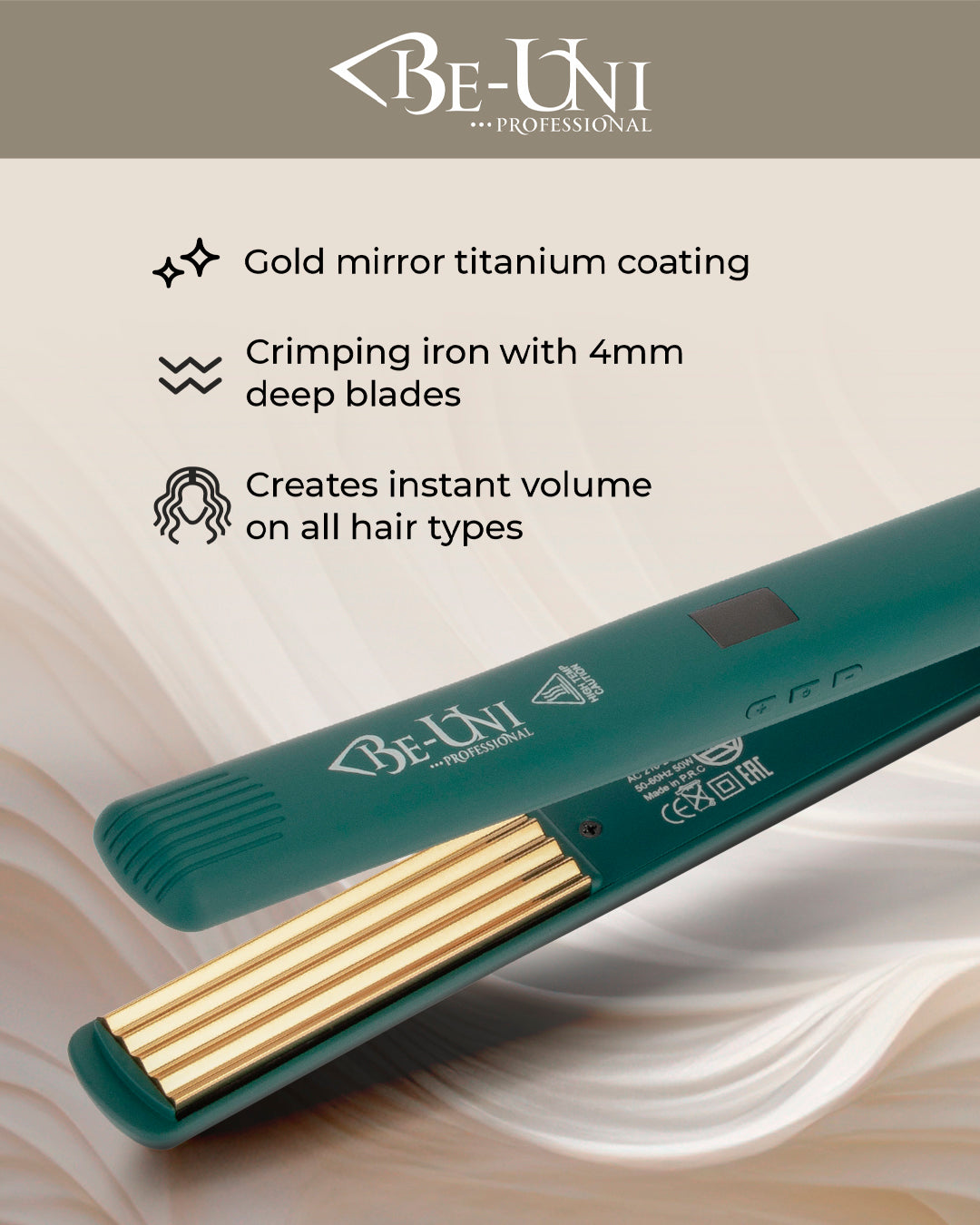 Gold Titanium Hair Crimper | Zigzag